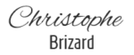 Logo Christophe Brizard avec prénom en écriture cursive élégante et nom en police sans-serif sobre et moderne.